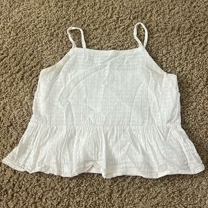 white gingham pattern peplum top